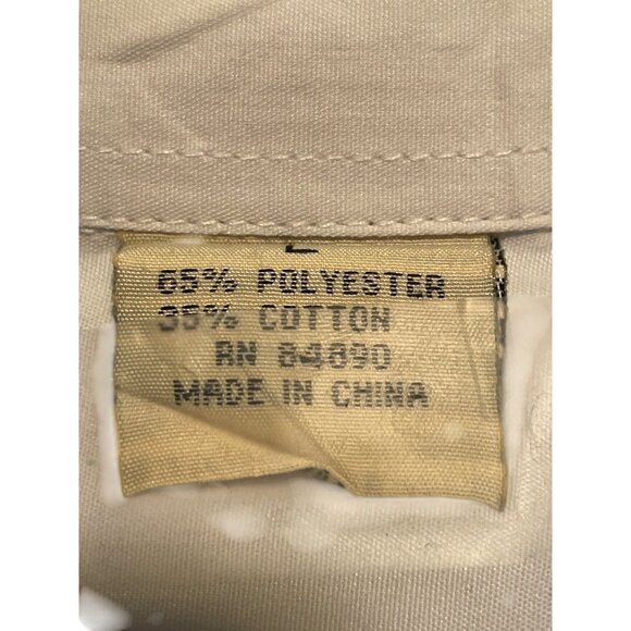 Haband Travelers Mens White Short Sleeve Button Down Shirt LG Dual Chest Pockets - Picture 6 of 6